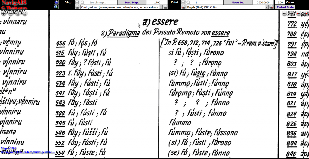 NavigAIS online version shows a conjugation (remote past tense of the verb “essere”, to be) 