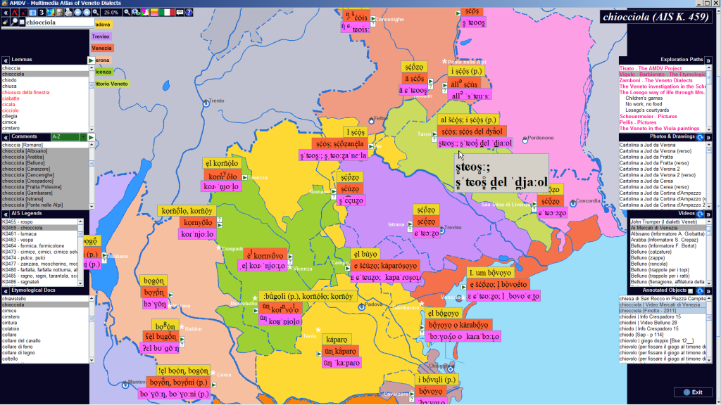 AMDV main window with diocese map