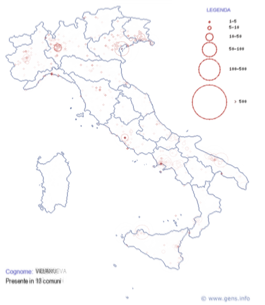 Nachnamen italienische Häufigste Familiennamen